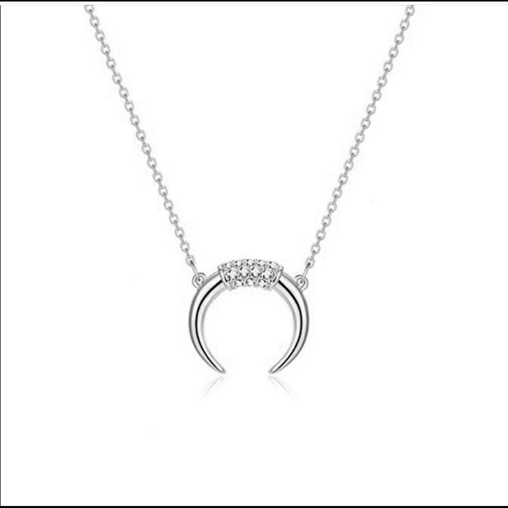 Crescent Moon Necklace- Sterling Silver
